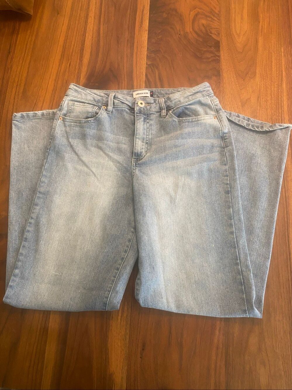 Urban Rise Boys Blue Stretch Mid-Rise Straight Leg Jeans Light Wash Size 16